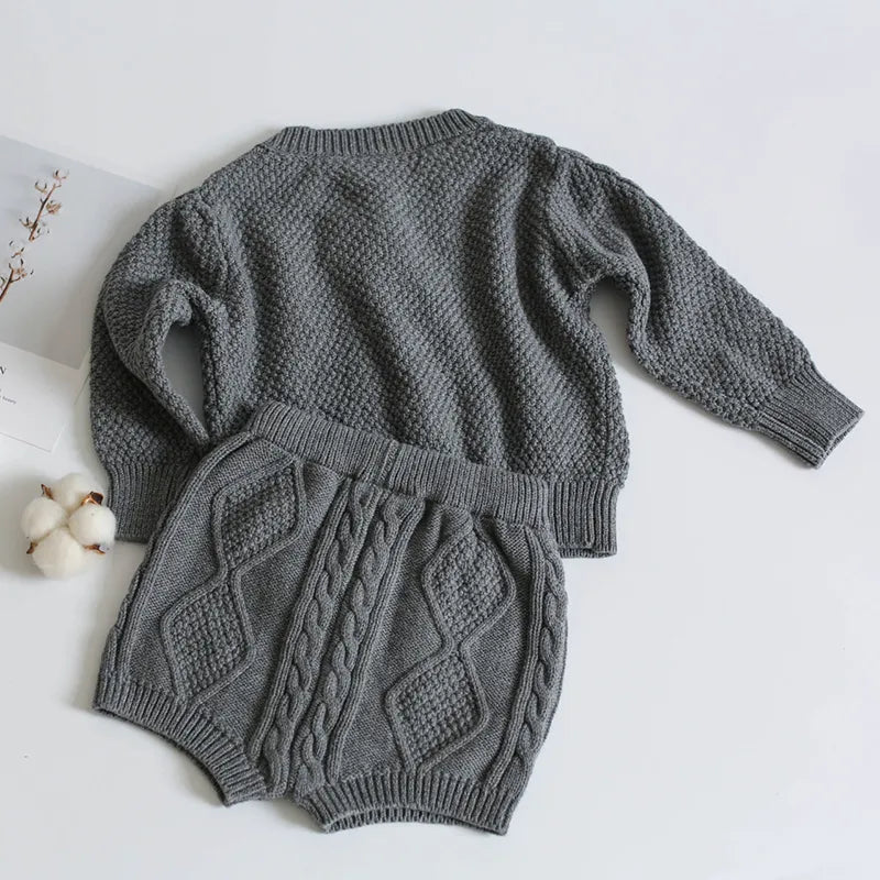 Knitted Baby Sweater Set