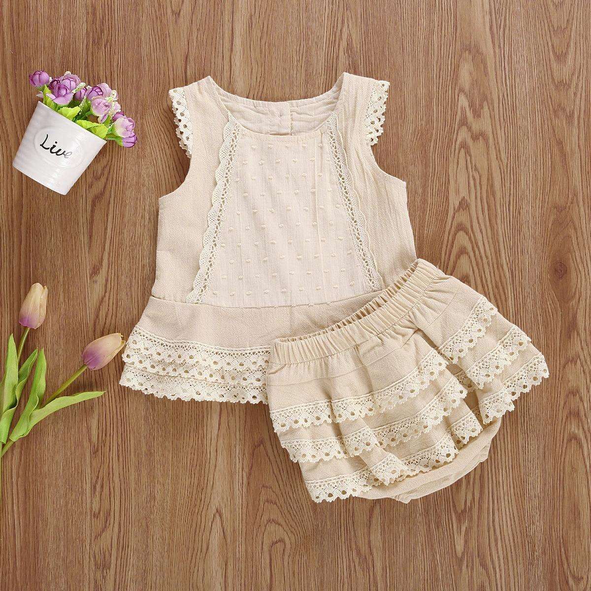 Cute Summer Lace Set for Girls - FluffyBoom